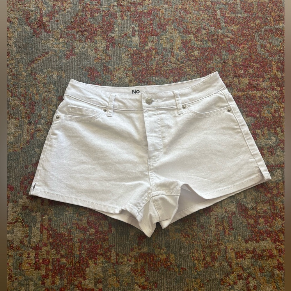 No Boundaries White Jean Shorts for Women